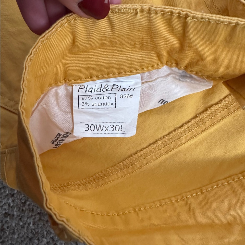 Men’s 30Wx30L Yellow Pants - Picture 2 of 3